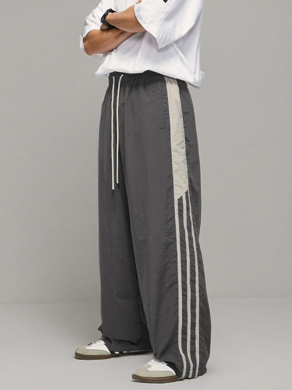 Aelfric Eden Striped Track Pants Men Parachute Pants Women Baggy Sweatpants Y2k Wide Leg Cargo Pants with Drawstring - Image 8