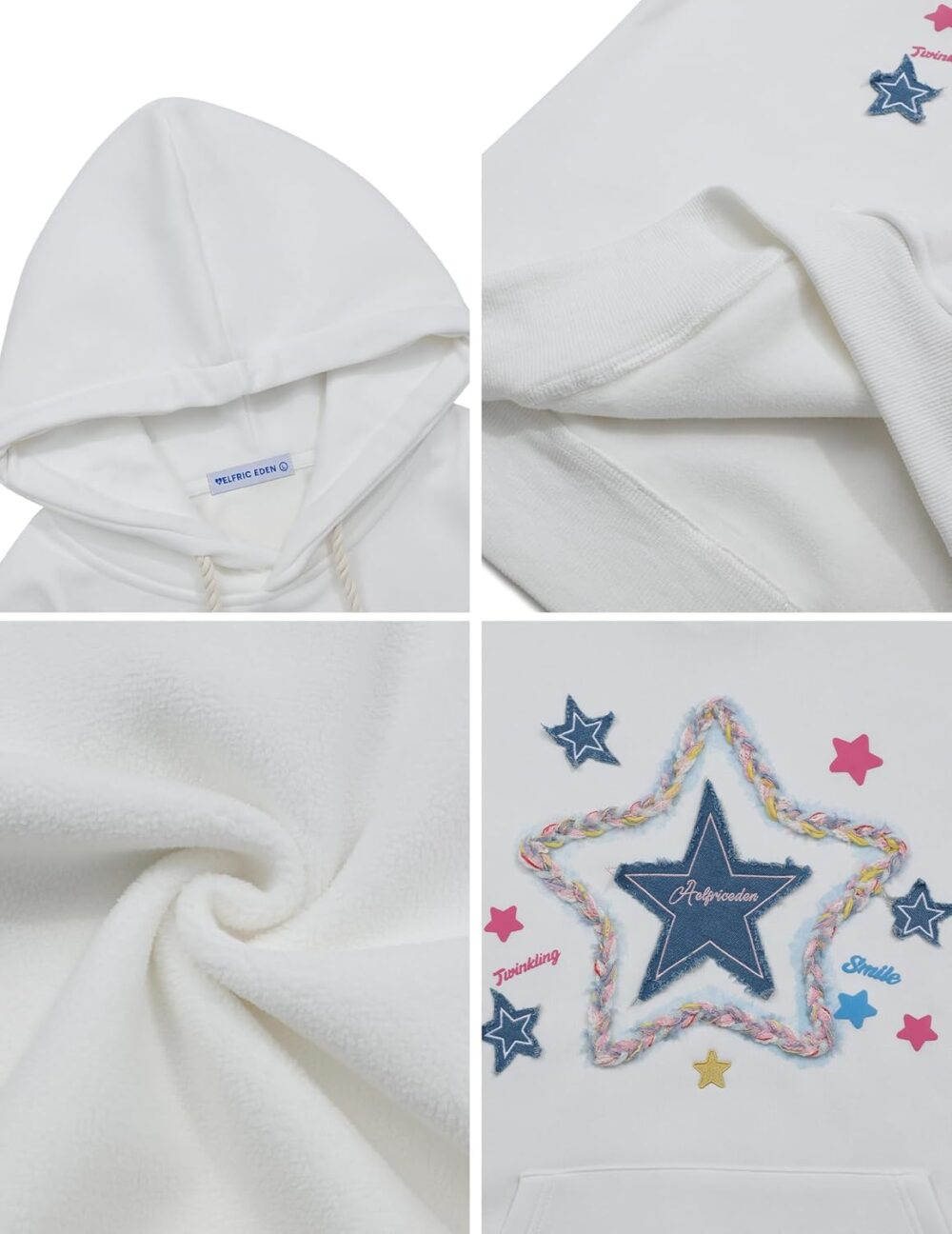 Aelfric Eden Womens Oversized Hoodies Star Graphic Fleece Hooded Streetwear Unisex Sweatshirts Pullover with Pocket - Image 17
