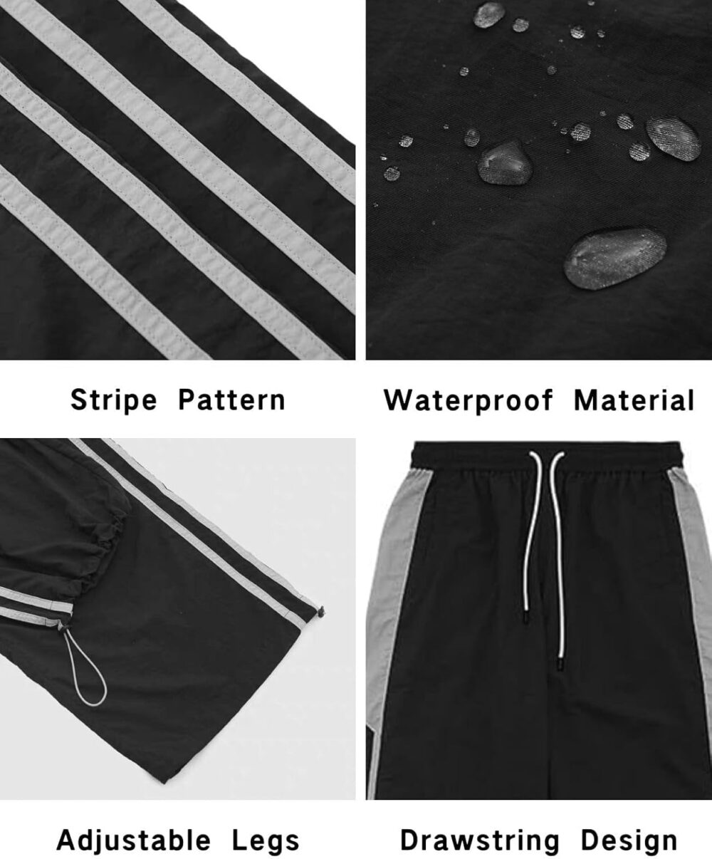 Aelfric Eden Striped Track Pants Men Parachute Pants Women Baggy Sweatpants Y2k Wide Leg Cargo Pants with Drawstring - Image 17