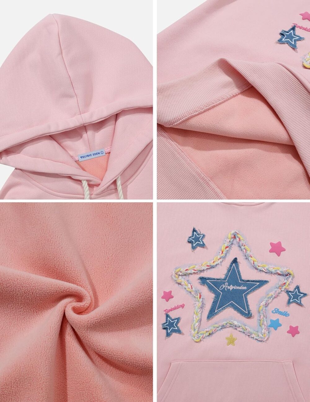 Aelfric Eden Womens Oversized Hoodies Star Graphic Fleece Hooded Streetwear Unisex Sweatshirts Pullover with Pocket - Image 12
